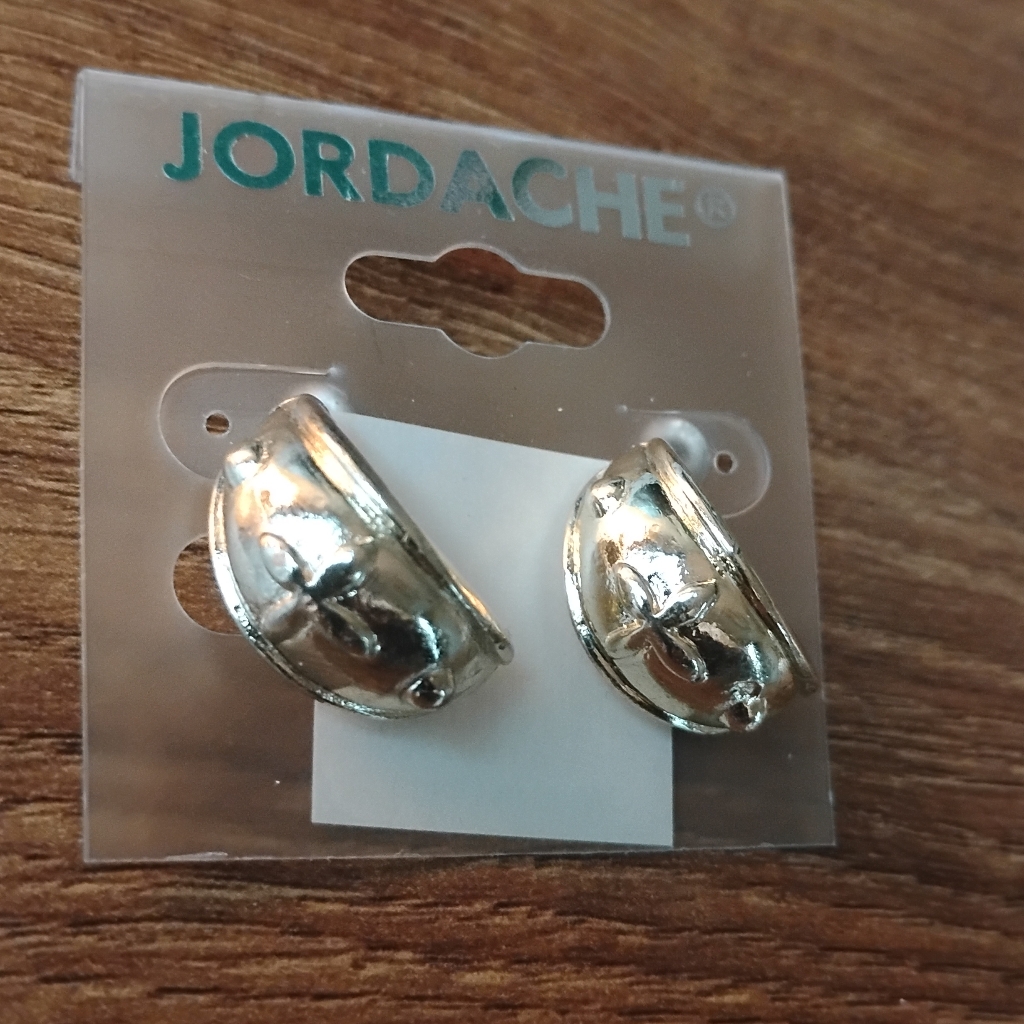 Jordache Womens Gold Hoop Pierced Cross Detail Statement Drop Huggie Earrings 11$